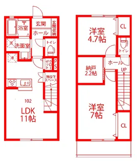 西鶴間KIガーデンズ壱番館【1階】の間取り