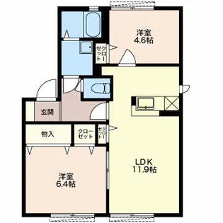 シャンテヴィラ【1階】の間取り