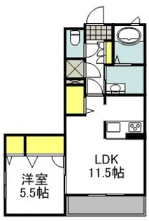 ルーチェソラーレ三国【2階】の間取り