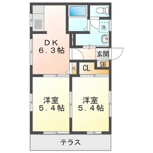 エルミタージュ旭ヶ丘【1階】の間取り