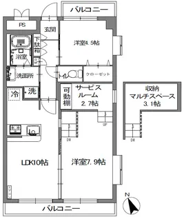 ルネス・ヴィエルジュ【1階】の間取り