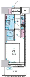 ジェノヴィア浅草IIスカイガーデン【8階】の間取り