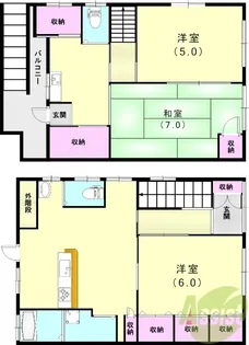菊水町文化北棟【2階】の間取り