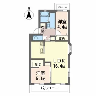 コモド天野【2階】の間取り