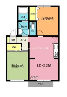 ベルタウンB【1階】の間取り
