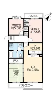 UR平城左京【5階】の間取り