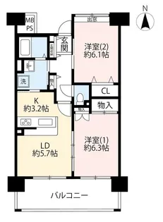URグリーンヒルズ東久留米【3階】の間取り