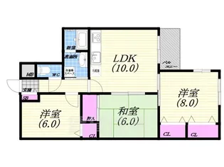ミストラル芦屋東山【2階】の間取り