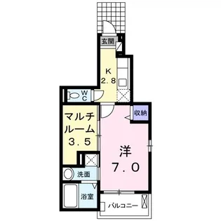 シャンドゥ フルール【1階】の間取り