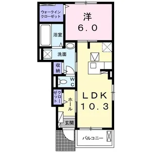 ヴァンヴェール【1階】の間取り