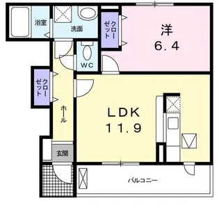 サニーサイド レジデンス【1階】の間取り