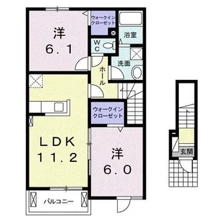 サニーレジデンス B【2階】の間取り
