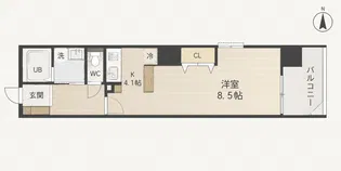 グラビスコート上幟町【3階】の間取り