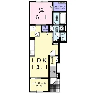 ブリス エイエム II【1階】の間取り
