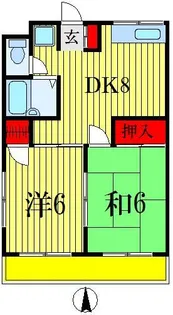 金子マンション5番館【1階】の間取り