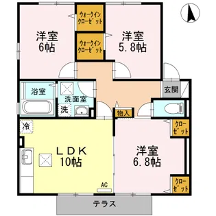 ロジュマンEST A棟【2階】の間取り