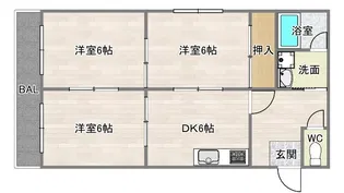 エフアール西田辺【2階】の間取り