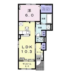 オークヒルズB【1階】の間取り