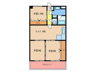 ウインクス光岡【2階】の間取り