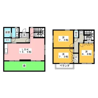 岐阜県岐阜市西鶉5【一戸建】の間取り
