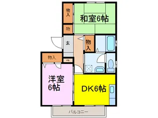 茨城県古河市上辺見【アパート】の間取り