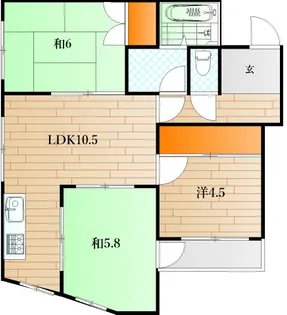 アーバンビュー丸山【3階】の間取り
