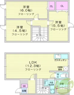 北海道札幌市東区東雁来九条1【一戸建】の間取り