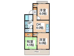 サングレース【1階】の間取り