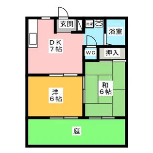 フレグランス中世古A【1階】の間取り