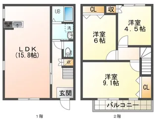 ベルヴィ高津【2階】の間取り
