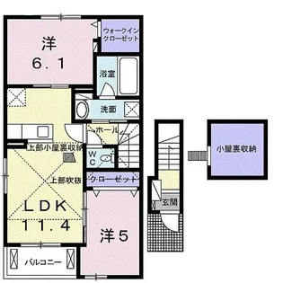 埼玉県川越市大字寺尾【アパート】の間取り