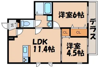 ヘーベルメゾン レ・セーナ【1階】の間取り