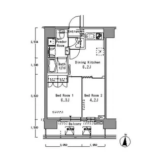 東京都江東区塩浜2【マンション】の間取り