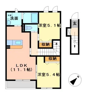 スカイラーク【2階】の間取り