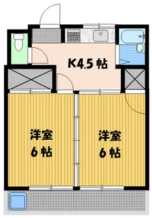 山水コーポ【1階】の間取り