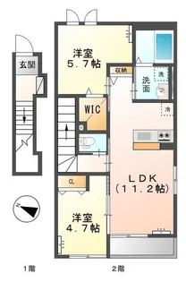 プレステージ 庭瀬【2階】の間取り