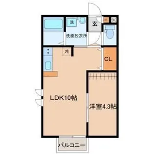 八木山弥生町新築アパート【1階】の間取り