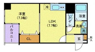 メゾン・ド・ヴィレ知事公館前【4階】の間取り