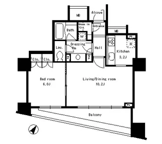 東京都中央区日本橋蛎殻町1【マンション】の間取り