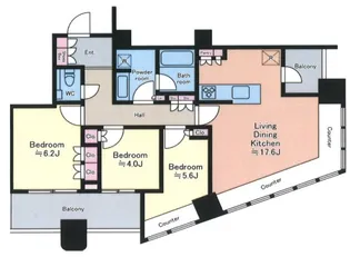 東京都中央区勝どき4【マンション】の間取り