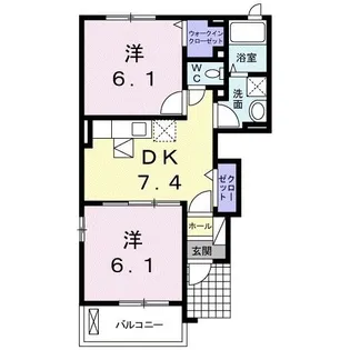 ヒ-リング山領【1階】の間取り