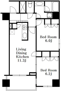東京都中野区本町4【マンション】の間取り