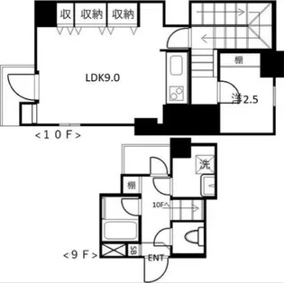 パレステュディオ三番町II【10階】の間取り
