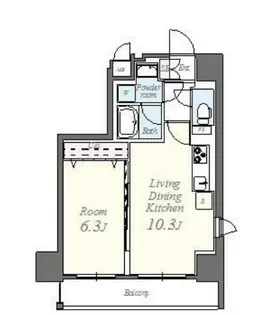 コンパル汐留【11階】の間取り