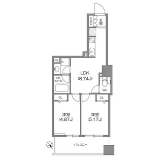 ルクレ新川レジデンス【12階】の間取り