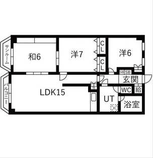 カトレアハイツ札幌【5階】の間取り