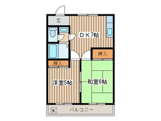ハイツ古屋B【2階】の間取り
