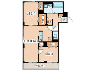 THE BALCONY【1階】の間取り