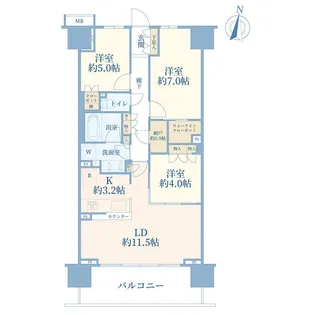 クレヴィア辰巳 キャナルステージ【7階】の間取り