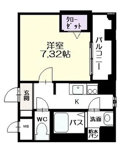 パークサイド 毛利【3階】の間取り